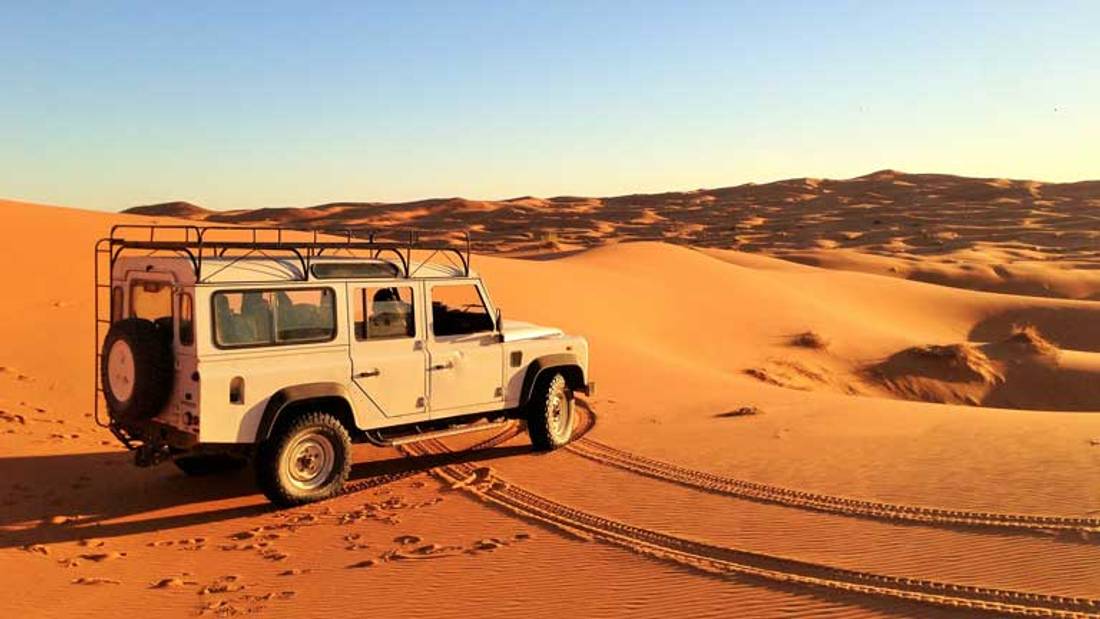 Land Rover Defender in desert